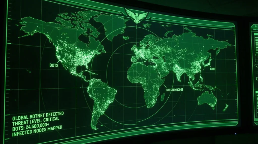 Conficker worm botnet map