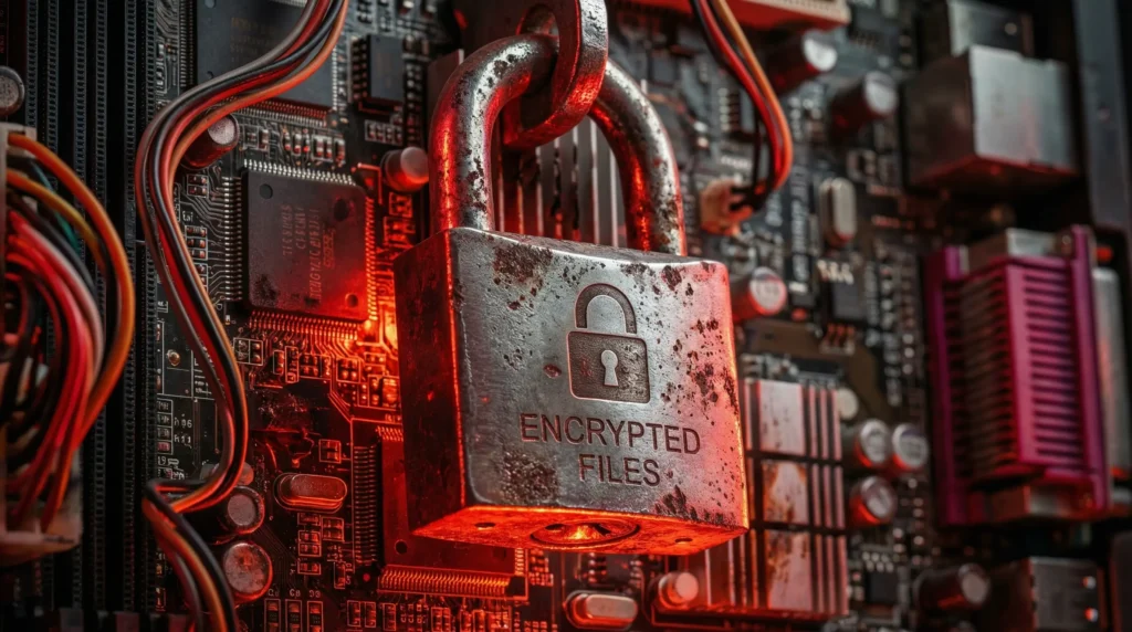 CryptoLocker virus encryption padlock