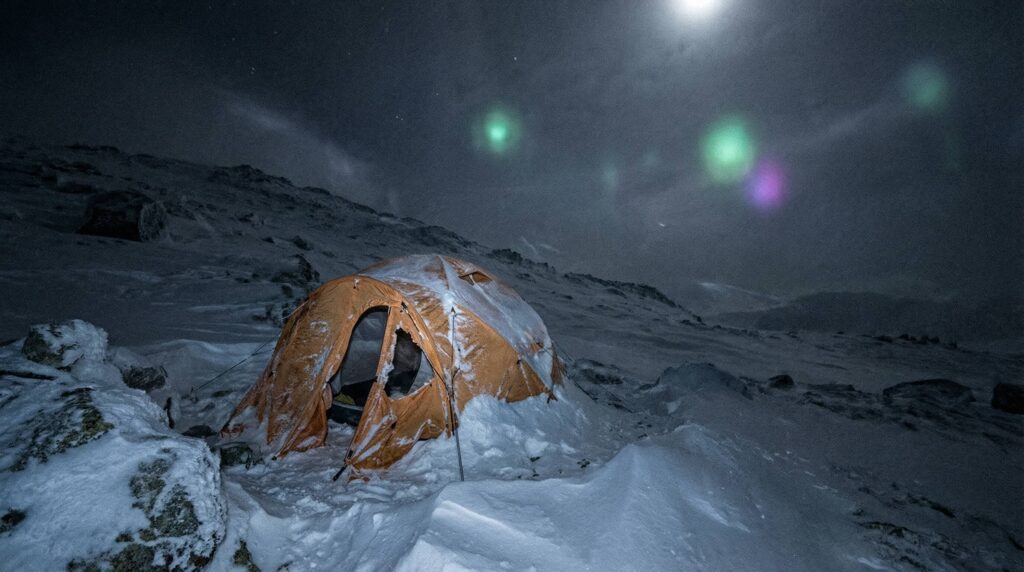 Dyatlov Pass incident torn tent in snow