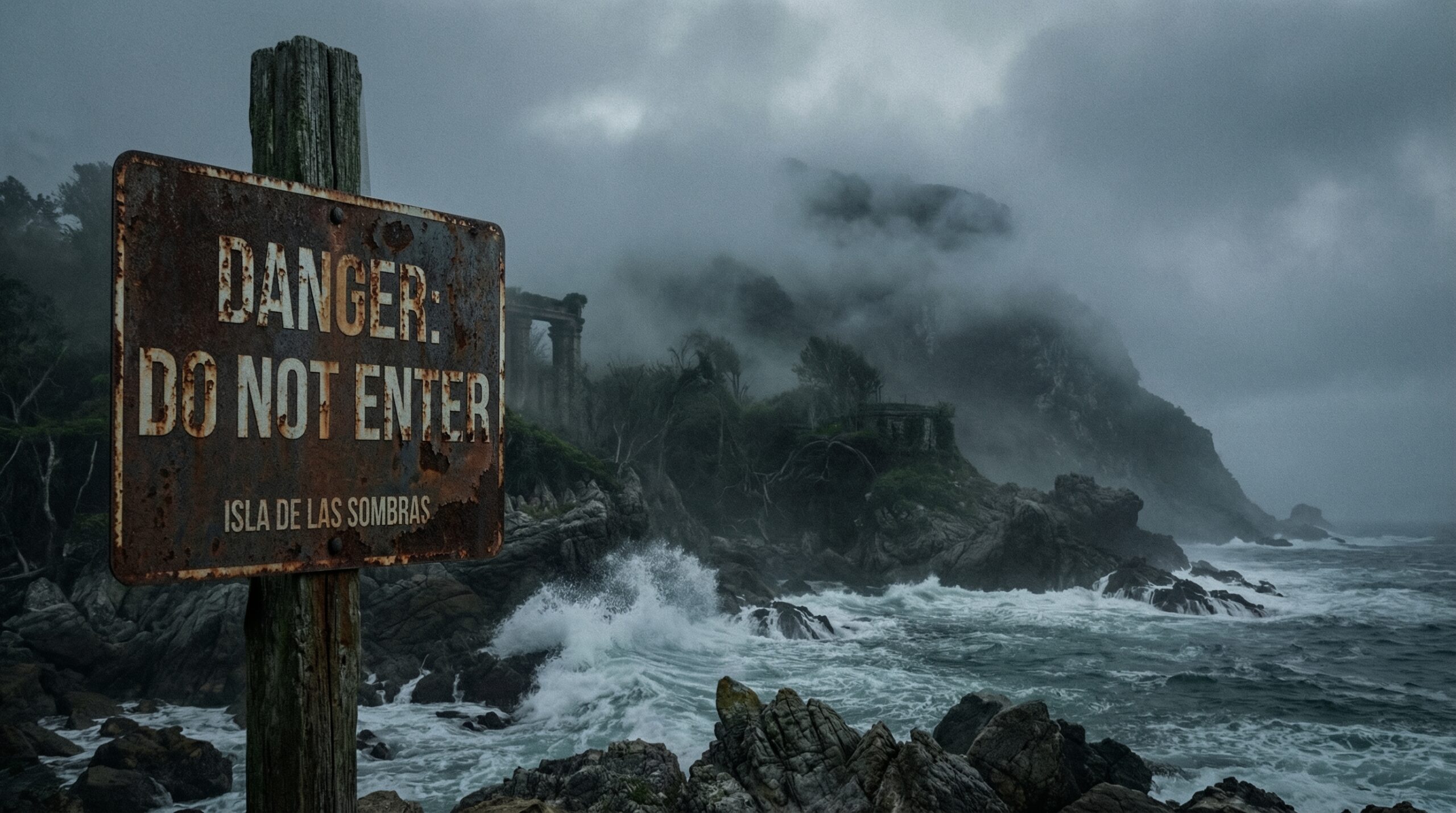 Forbidden Places danger sign island