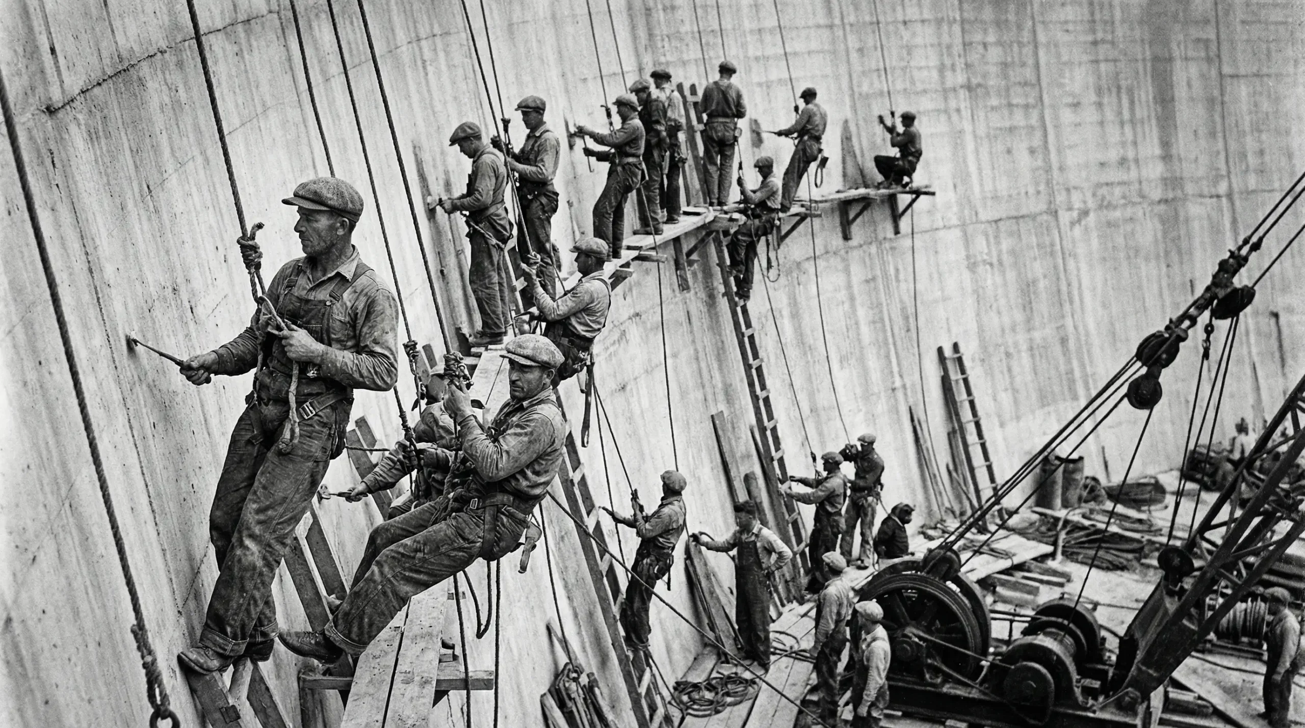 Hoover Dam construction workers