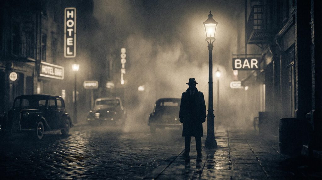 Shadowy figure silhouette representing unsolved crimes