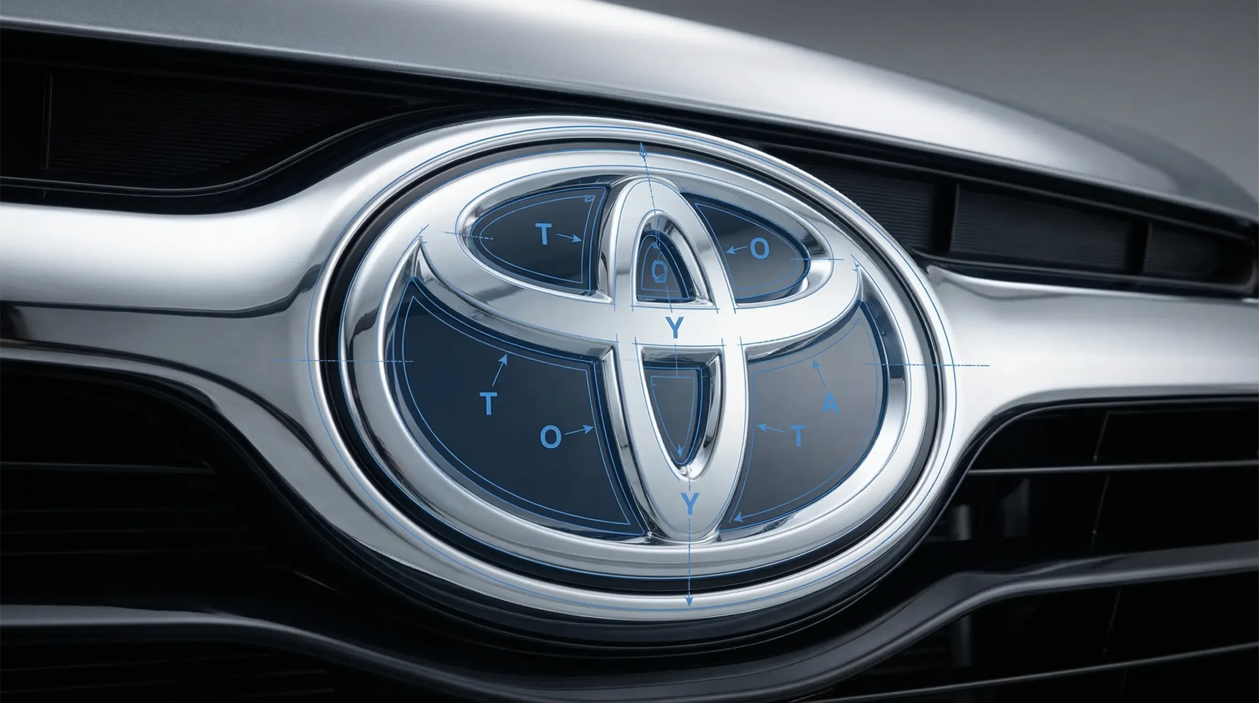 Toyota logo spelling brand name