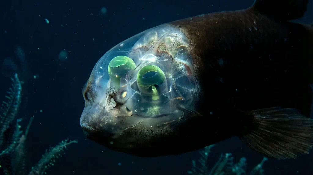Transparent head of a Barreleye fish