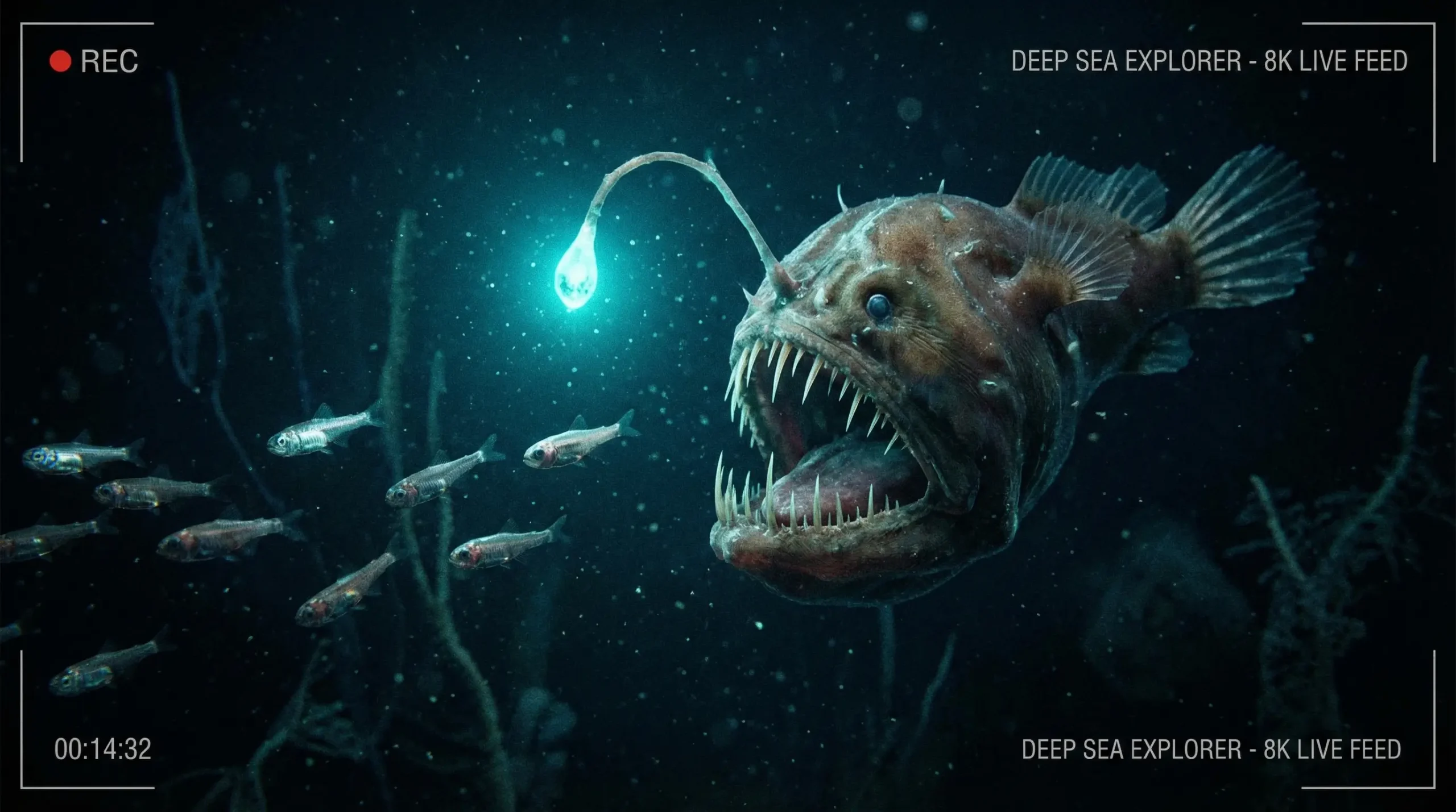 Bizarre Deep Sea Creatures Anglerfish hunting