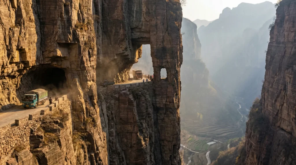 Guoliang Tunnel carved into mountain